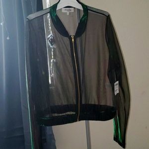 See through evervescent blazer/bomber jacket